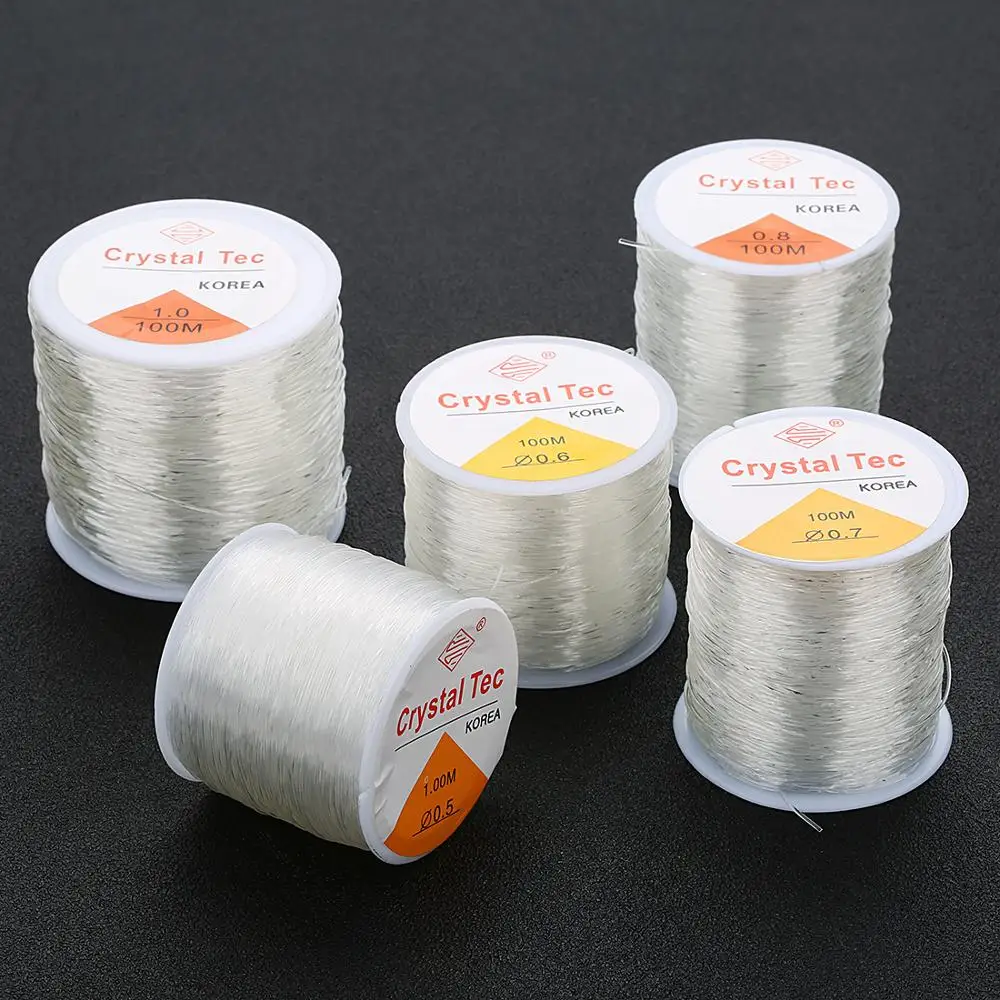 Louleur Plastic Crystal DIY Beading Stretch Cords Elastic