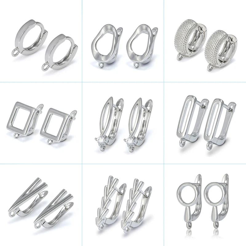 Silver Color Brass Earring Hooks for DIY Jewelry Making