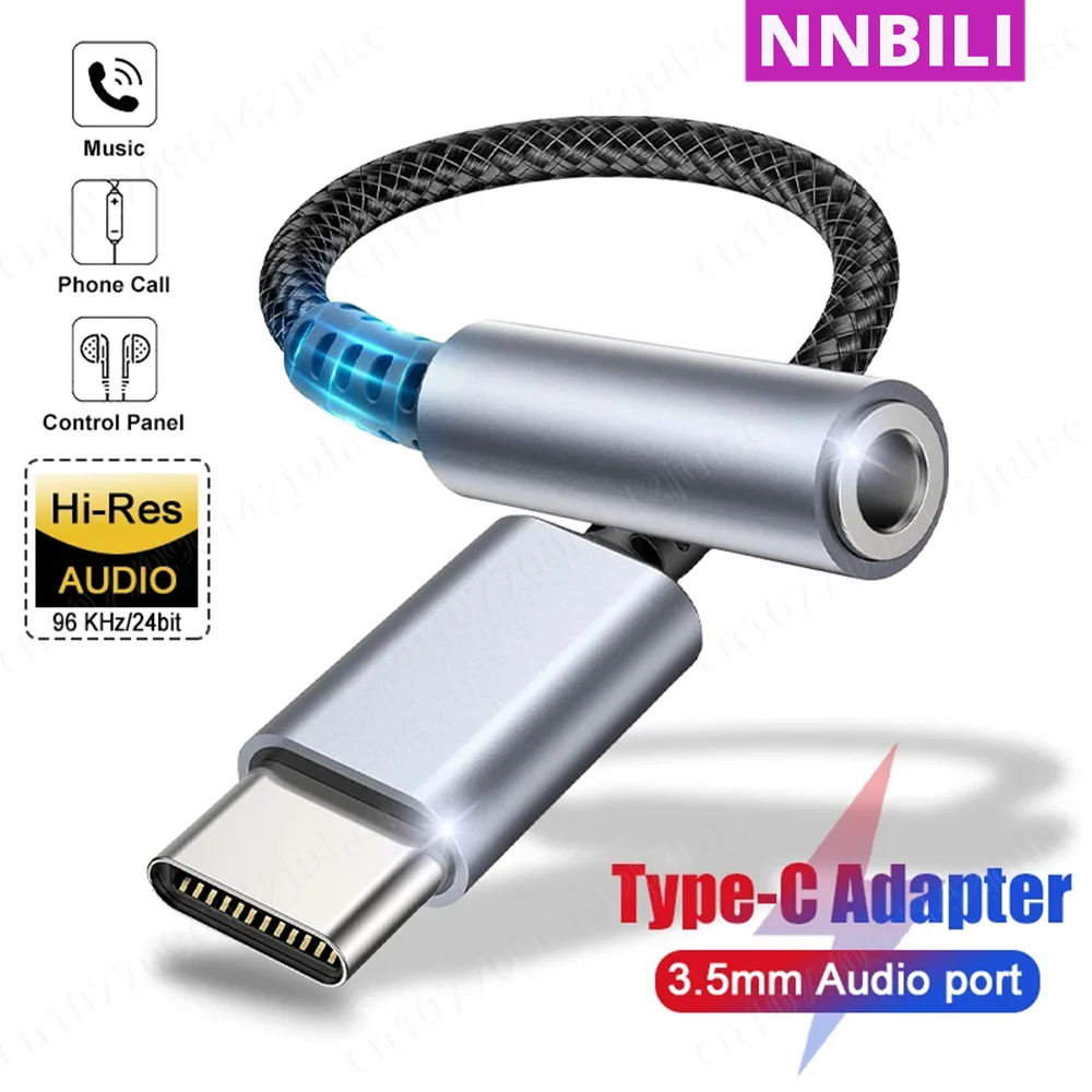 HiFi USB Type C To 3.5 Jack Earphone Adapter USB-C 3 5mm