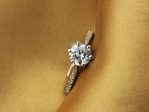 925 Sterling Silver Classic Ring Six claw jewelry simple 70ct diamond...