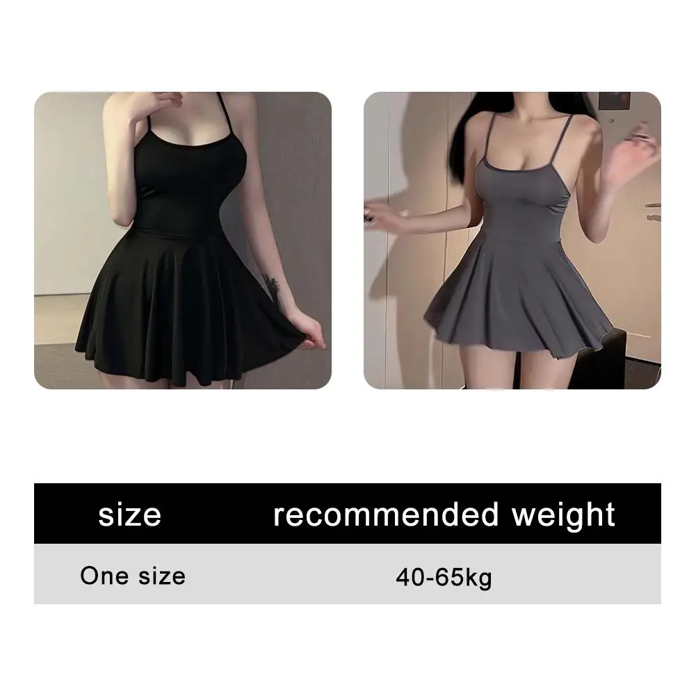 Sexy Women Pleated Micro Mini Dress Bandage Smooth Uniform Slip - image 5
