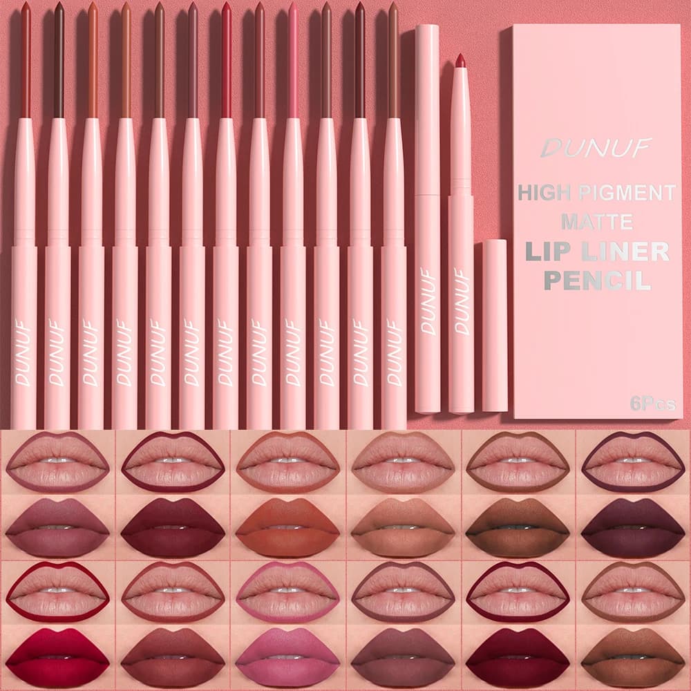 6pcs Lip Liner Pen Set Long-Lasting, Waterproof