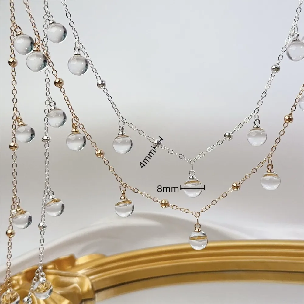 1Meter Transparent Round Glass Beads Chains Crystal Chain