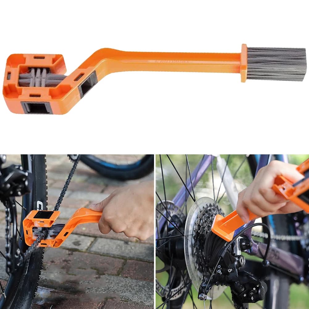 Bicycle Chain Clean Brush Double Head Bike Chain Washer