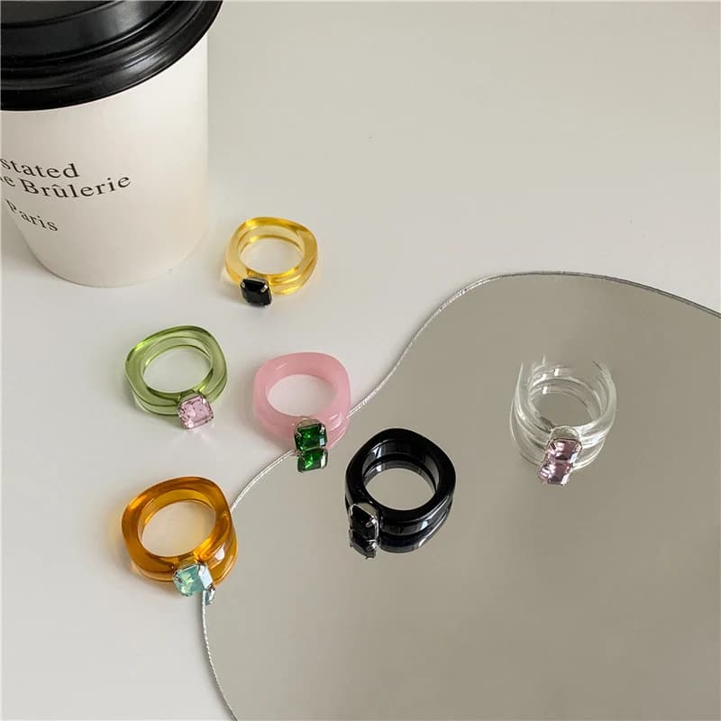 Fashion Luxury Irregular Geometric Transparent Colorful