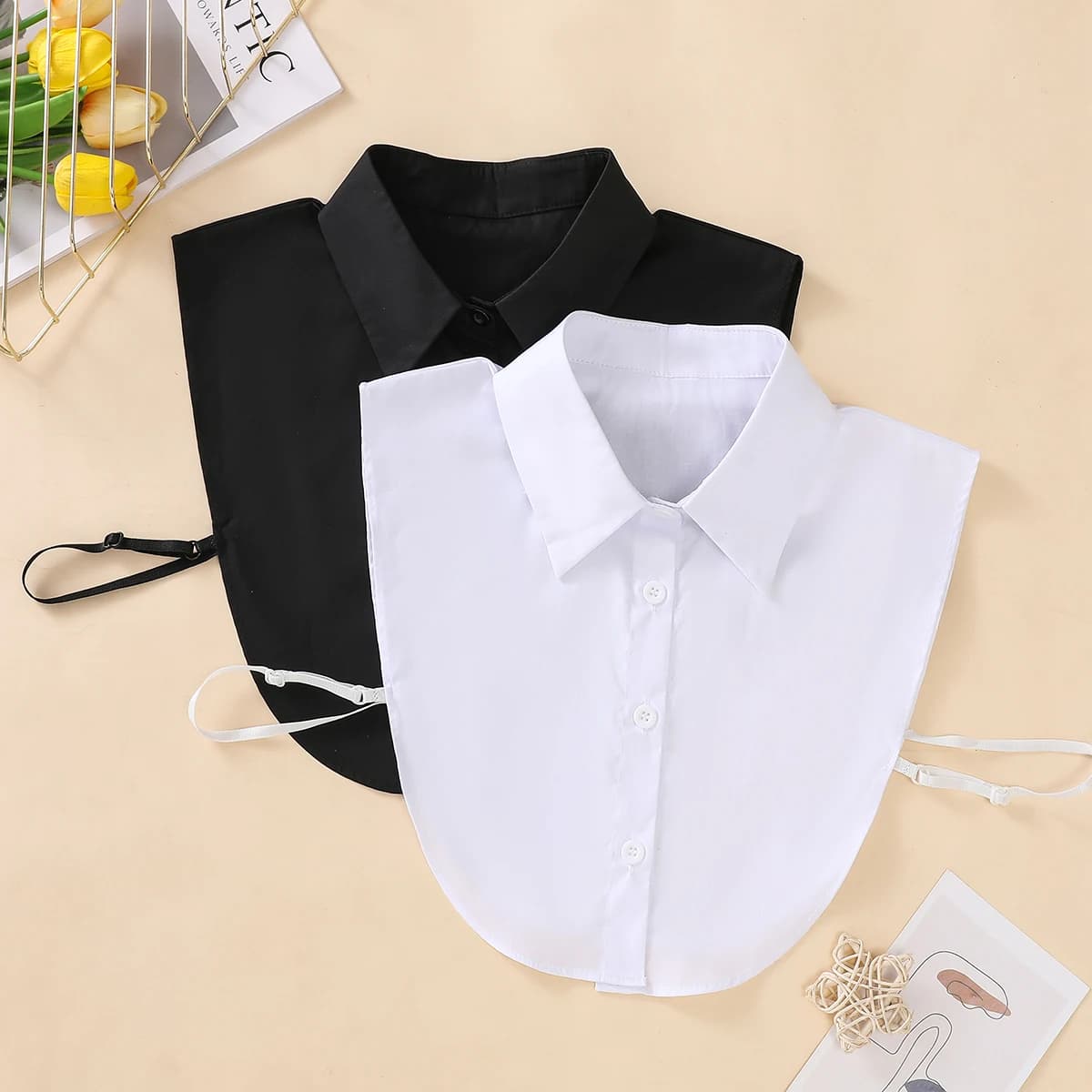 Women's Fashion Cotton Fake Collar, Simple Half Shirt