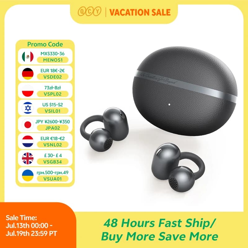 QCY Crossky C50 Open Ear Wireless Earbuds Bluetooth 6.0