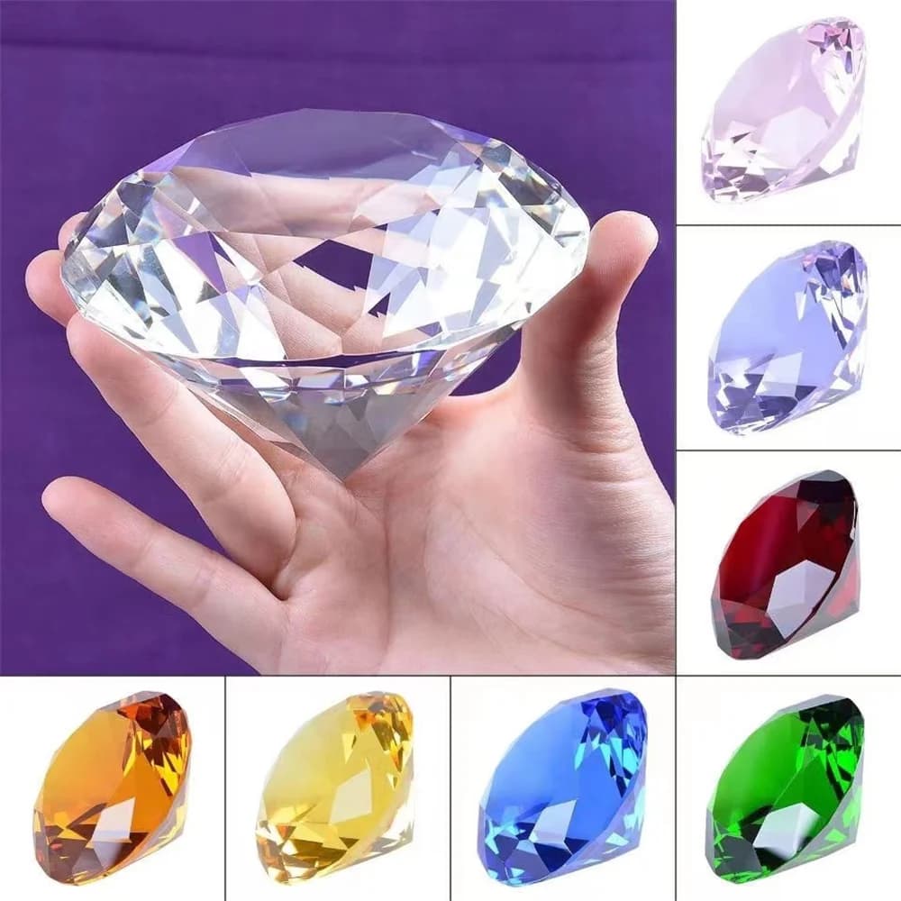 10 Colors Crystal Diamond Shaped Paperweight Decorative