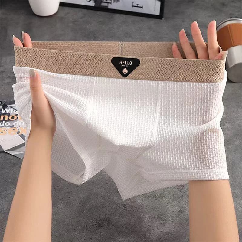 1pcs Men' Boxer Shorts Ice Silk Underwear Plus Size