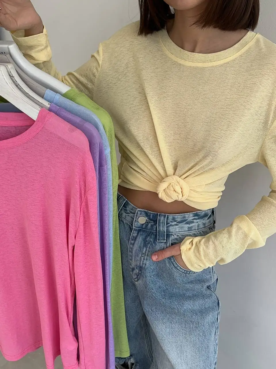 Hirsionsan Basic soft T Shirts Women Summer autumn Long