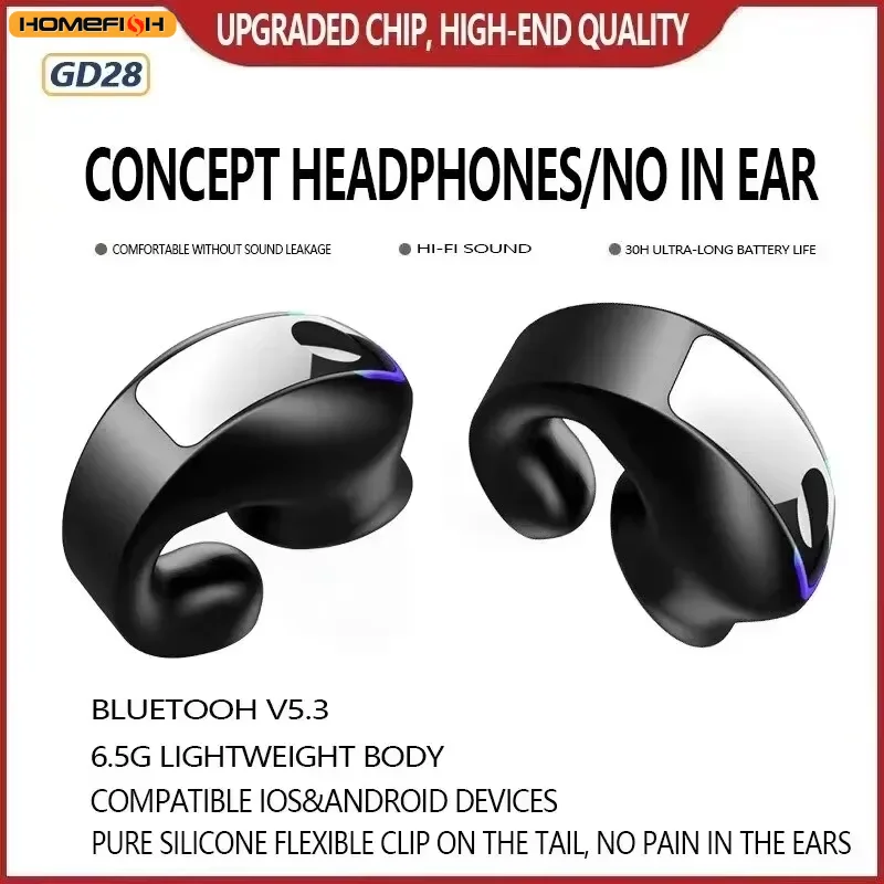 BT Earphone Clip On Monaural Inear Motion Stereo Bone
