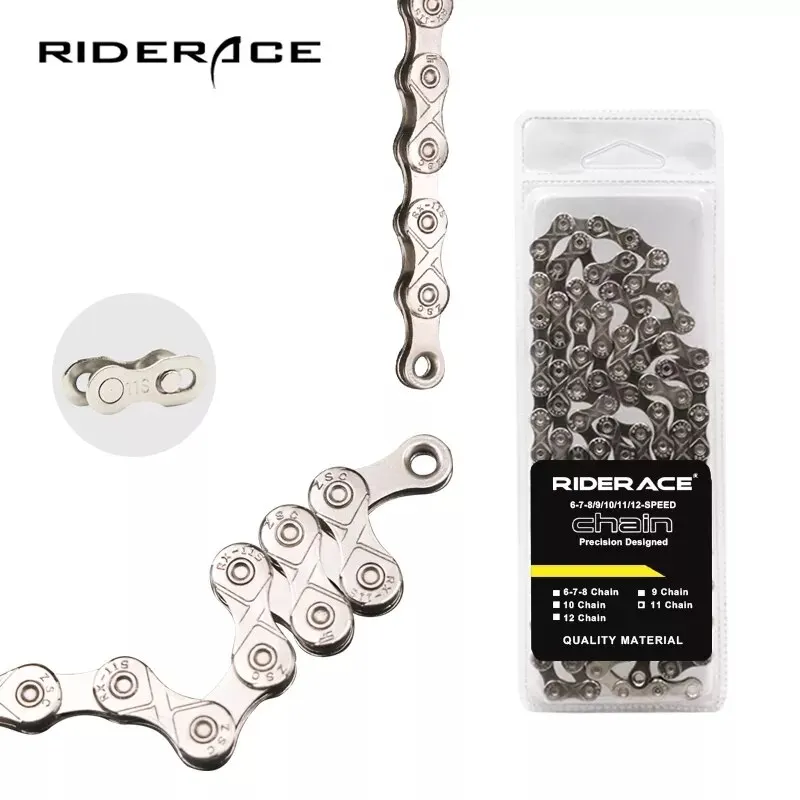 RIDERACE Bicycle Chain 116L 8 9 10 11 12 Speed Silver