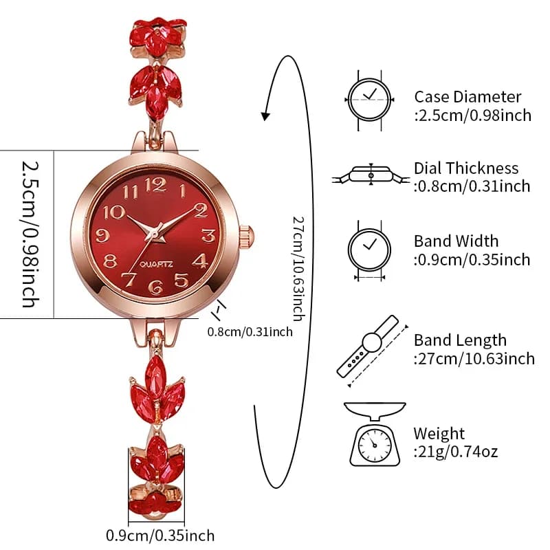 The watch displayed in its presentation box, showing the full set as it would arrive