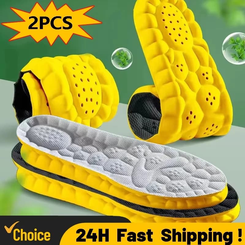 4D Cloud Technology PU Sole Sports Insoles For Shoes Soft