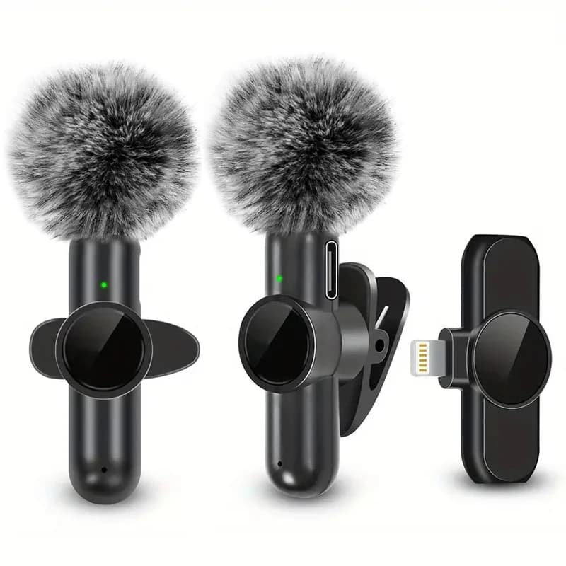 Wireless Lavalier Microphone With Windproof Cover Audio