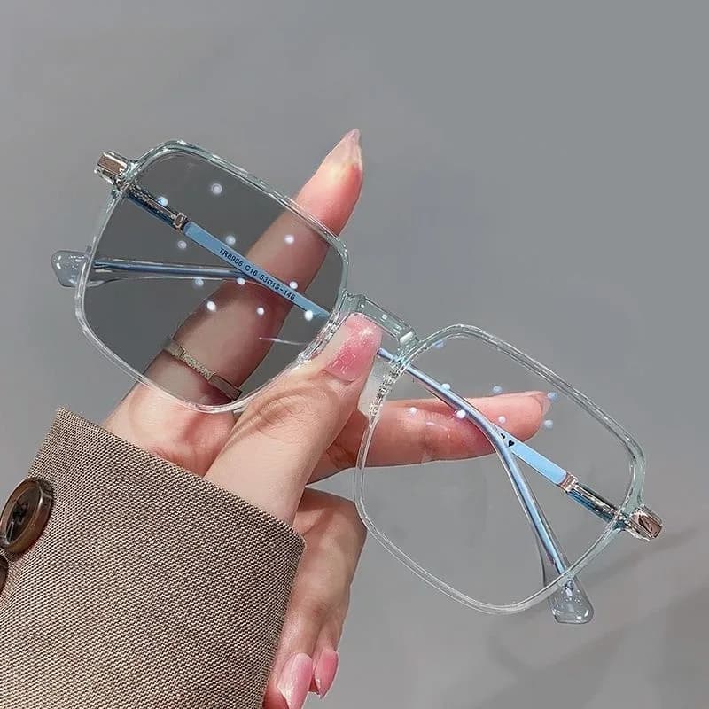 Photochromic glasses demonstrating the lens darkening effect