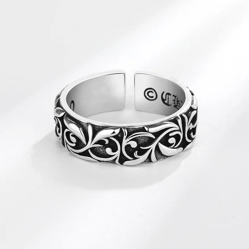 Retro Eternal Vine Ring Silver Color Punk Gothic Vintage