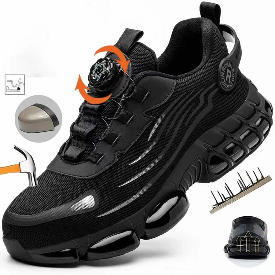 Indestructible Steel Toe Work Shoes Women Rotating Button