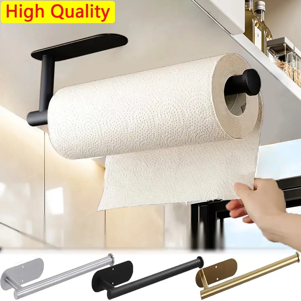Kitchen Paper Towel Holder Adhesive Tissue Hanger Toilet