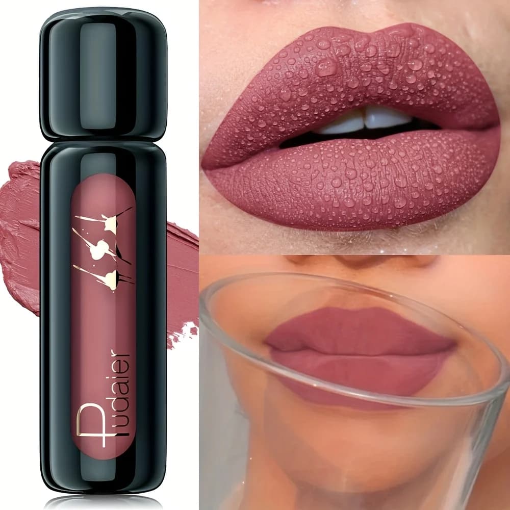 1pc Matte Velvet Lip Gloss, Highly Saturated Liquid Lip