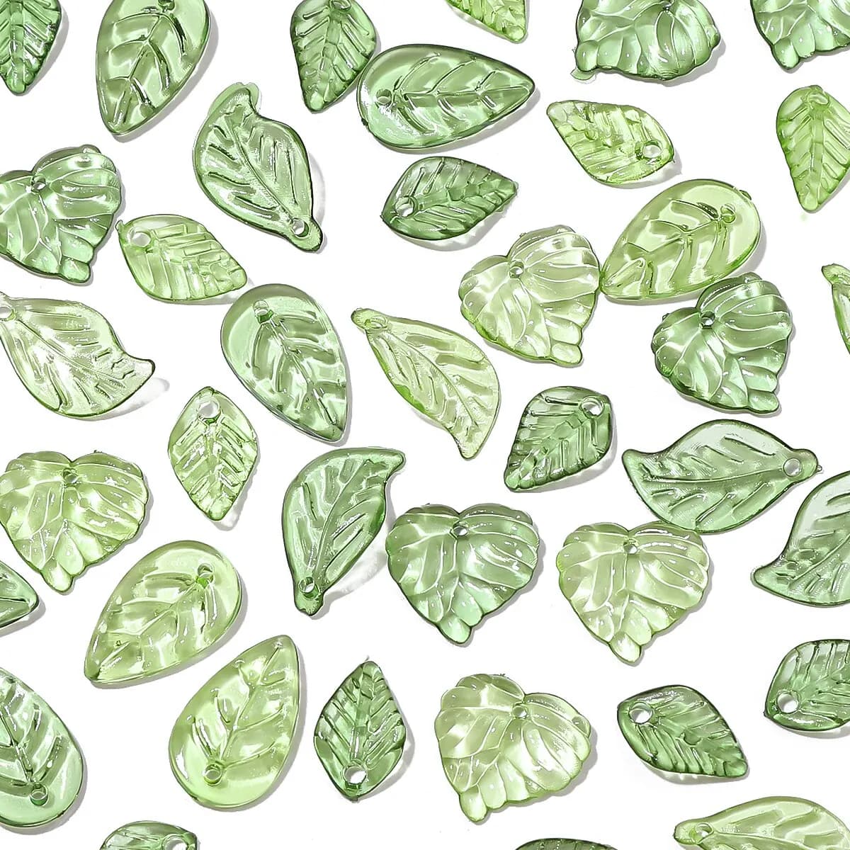 100pcs Acrylic Mini Small Tree Leaf Hand Beaded DIY