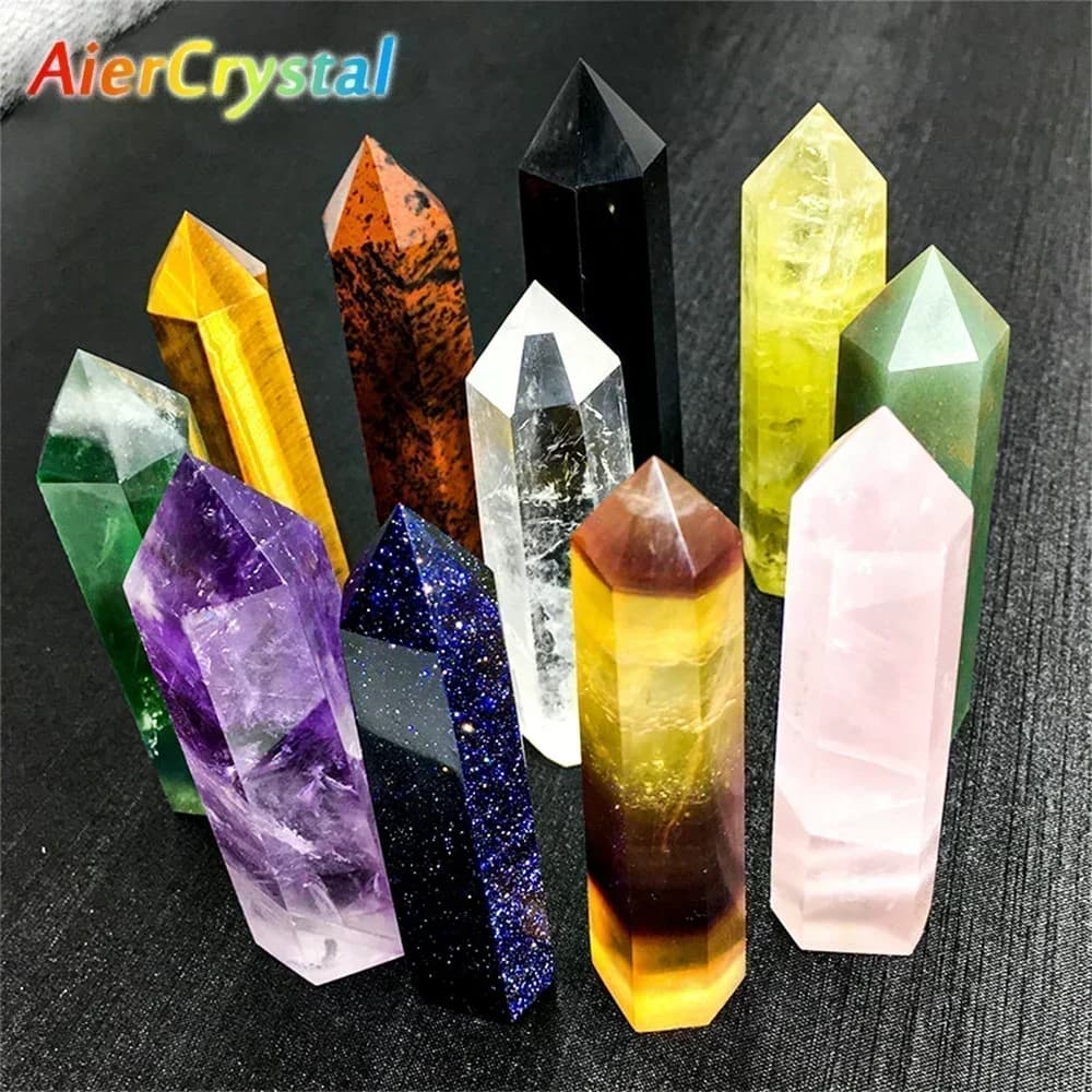 Natural Stone and Crystals Point Wand Witchcraft Rose