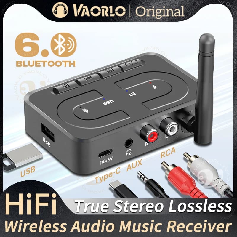 Bluetooth 6.0 Audio Receiver USB U-Disk Music Wireless