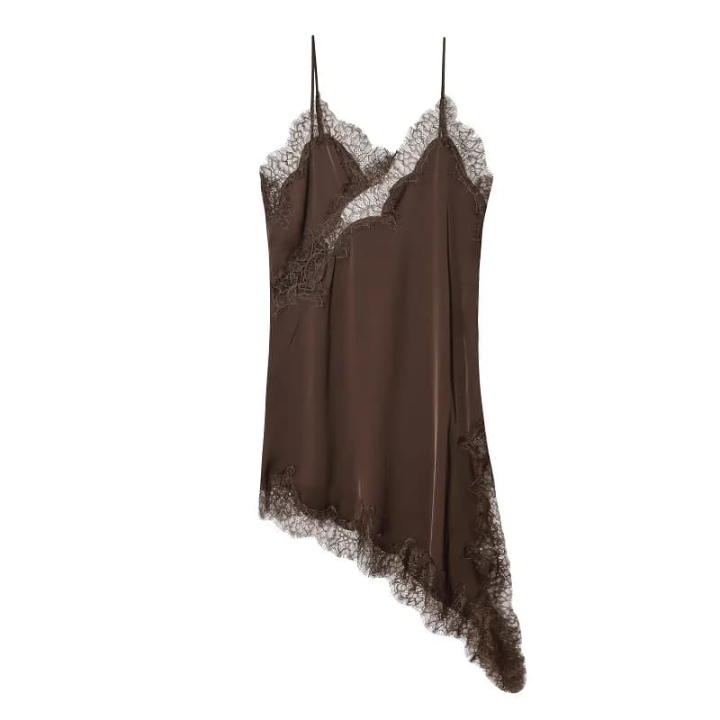 Satin slip dress - back view showing backless design