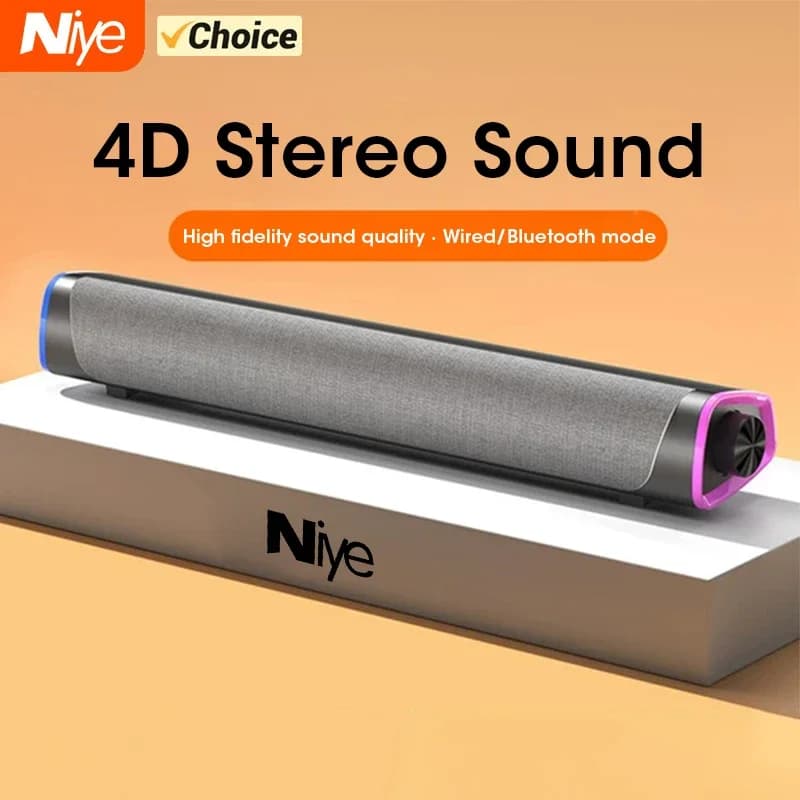4D Computer Speaker Bar Stereo Sound Subwoofer Bluetooth