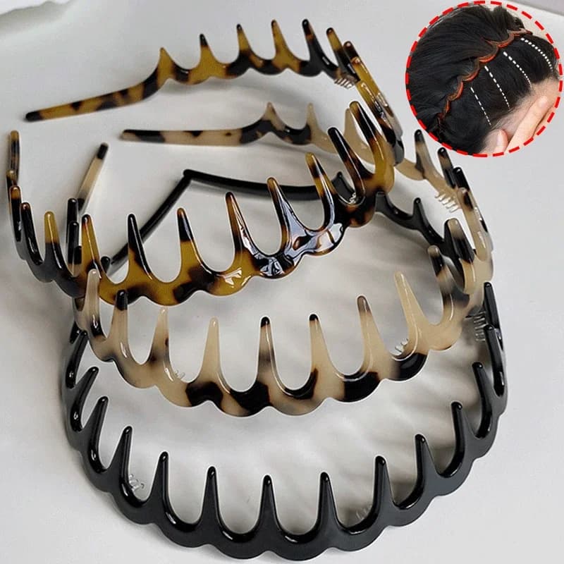Fashion Wave Headbands for Women Solid Color Toothed