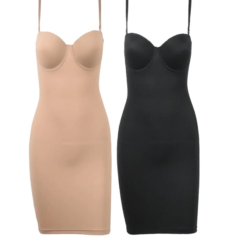 Slimming Full Length Shapewear Slips Nude Straight Tube