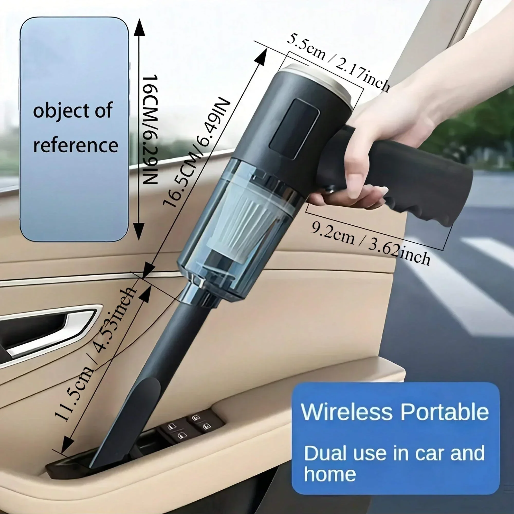 1PC Wireless Vacuum Cleaner 120W High Power Black Dual Use