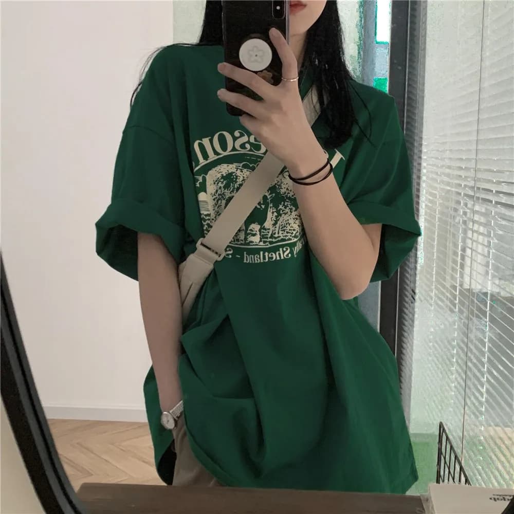 Loose Cotton Short Sleeve T-Shirt Women's Style Lazy