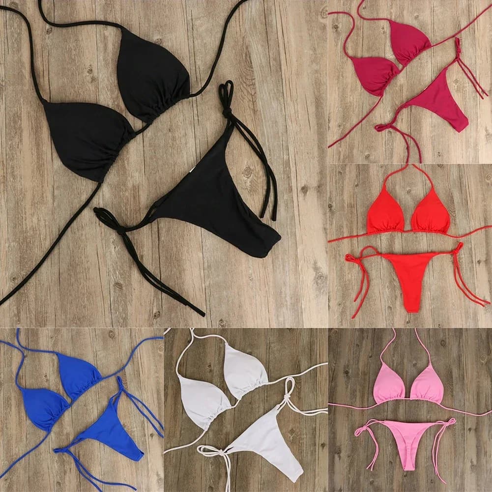 3/2 Pcs/Set Bikini Set Sexy Bikinis Bathing Suit Solid