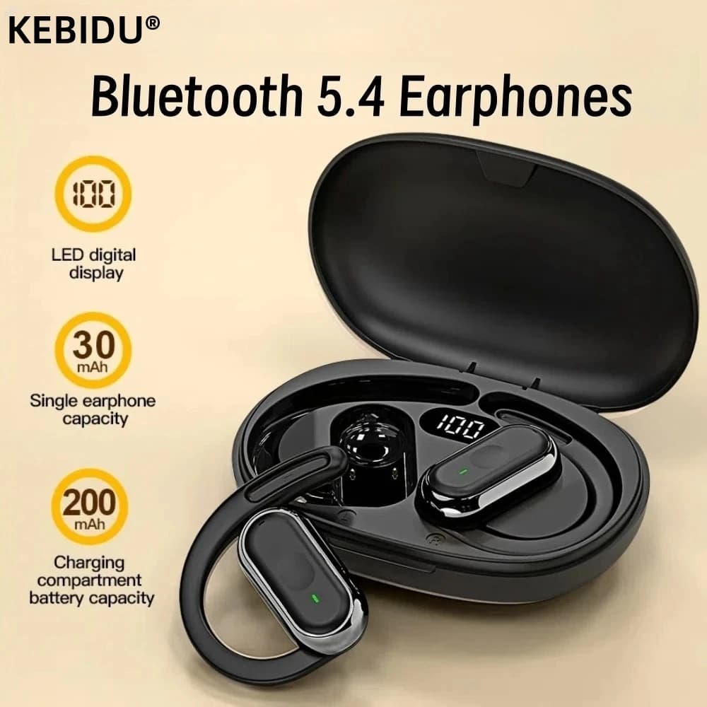 Bluetooth 5.4 Earphones IPX7 Waterproof 20Hrs Wireless
