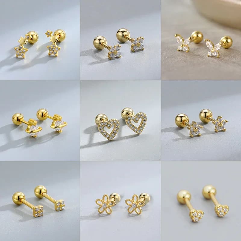 New Fashion Heart Stud Earrings for Women Hypoallergenic