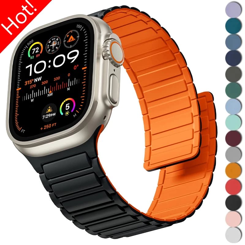Silicone Magnetic Band for Apple Watch Strap Ultra 3 2 40