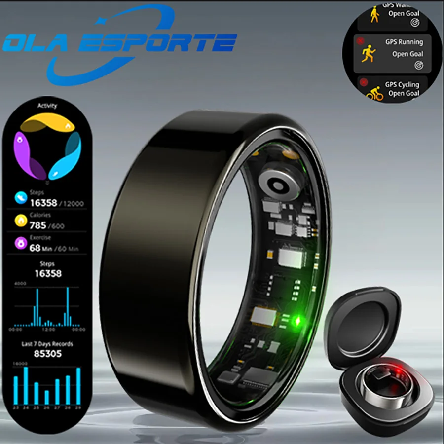 For Smart Ring Men Women Bluetooth Monitor Blood HeartRate