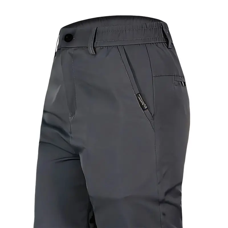 Ice silk trousers detail showing fabric texture