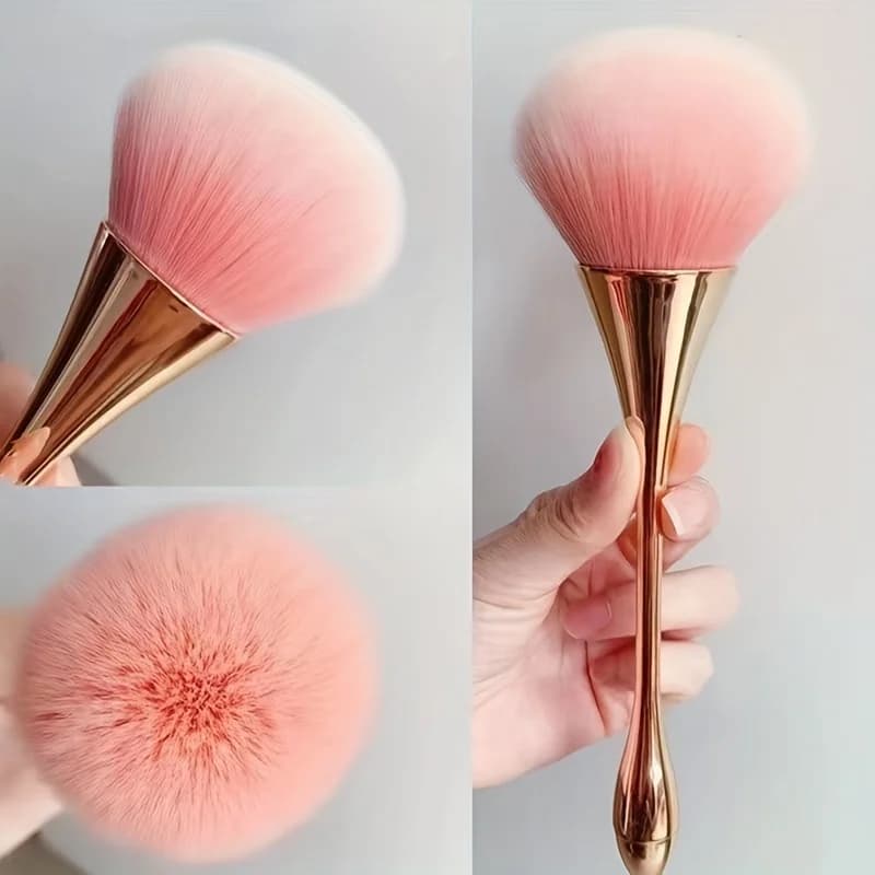 Rose Golden Fan Makeup Brush,Cosmetic Brush Loose Powder