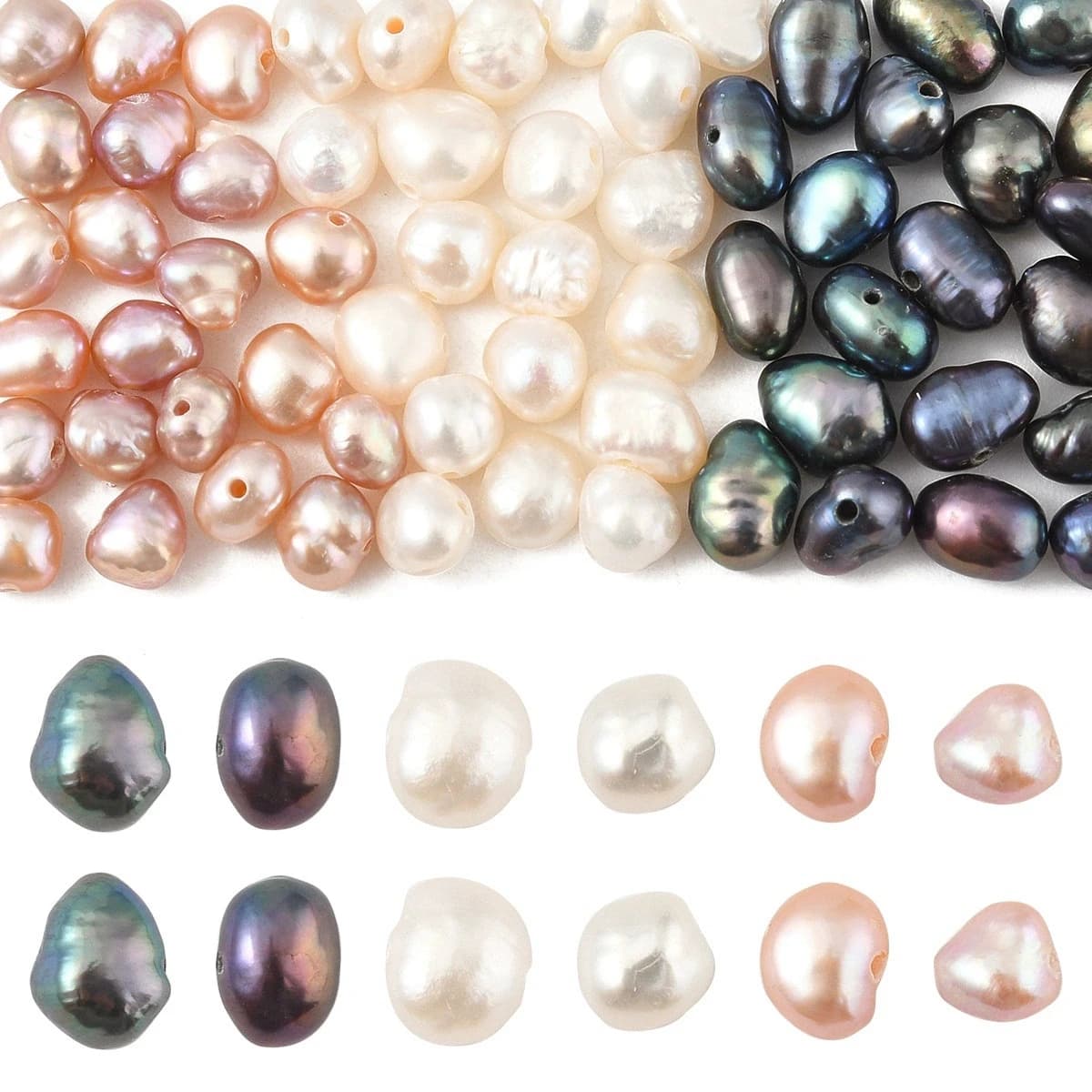 10Pcs Natural Cultured Freshwater Pearl Beads Baroque