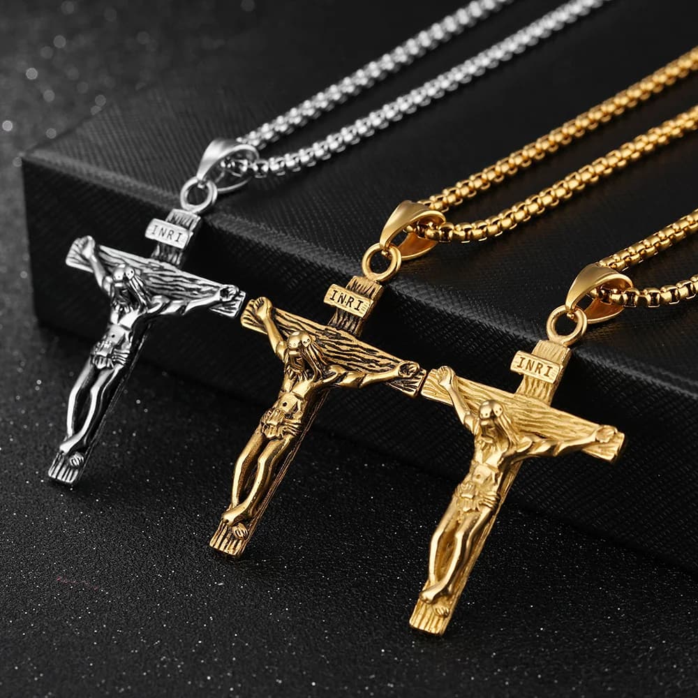 Premium Cross Necklace for Women 18k Gold Plated Trendy
