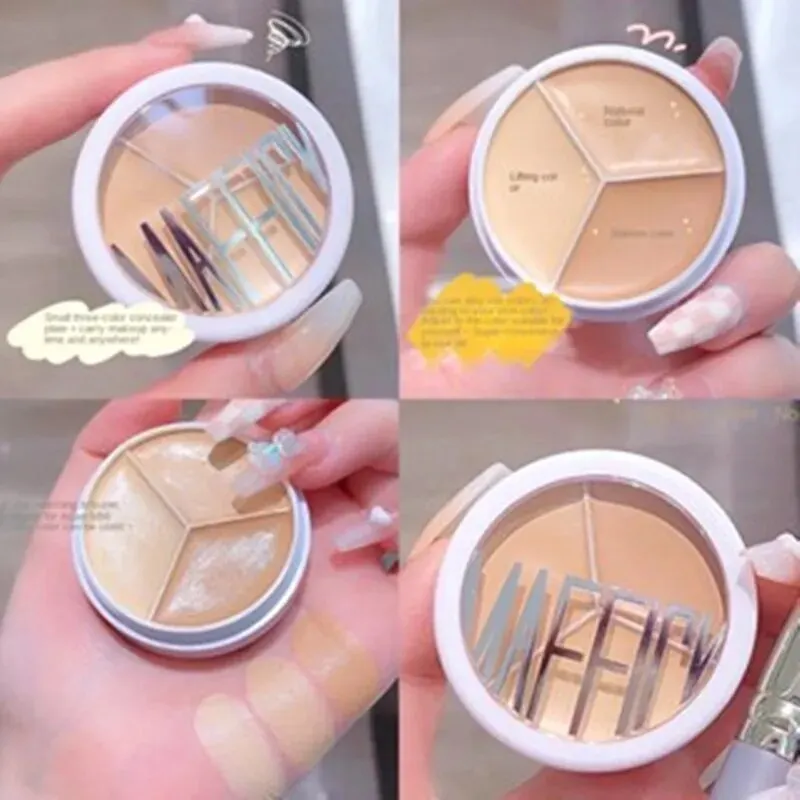 3-Color Concealer Palette Professionally Covers Dark