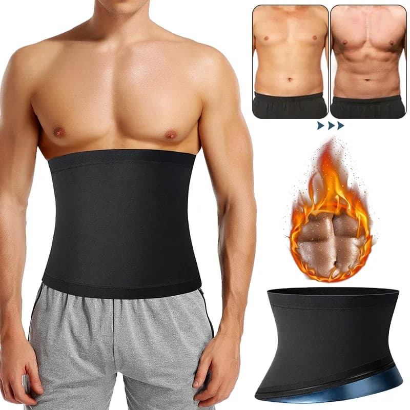 Mens Abdomen Reducer Sauna Body Shaper Fitness Sweat