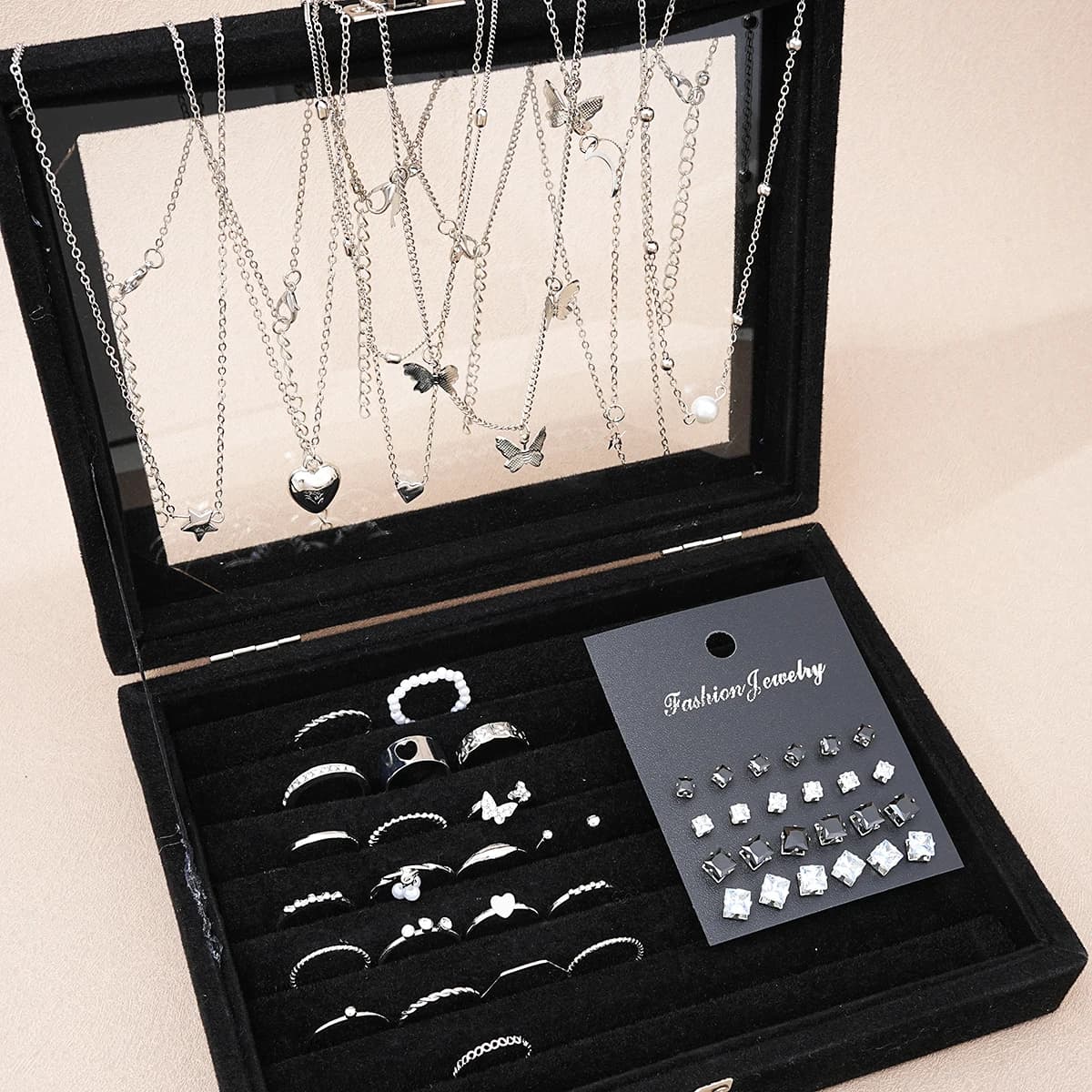 51 Pcs/Set Silver Color Chic Jewelry Set For Women Fashion