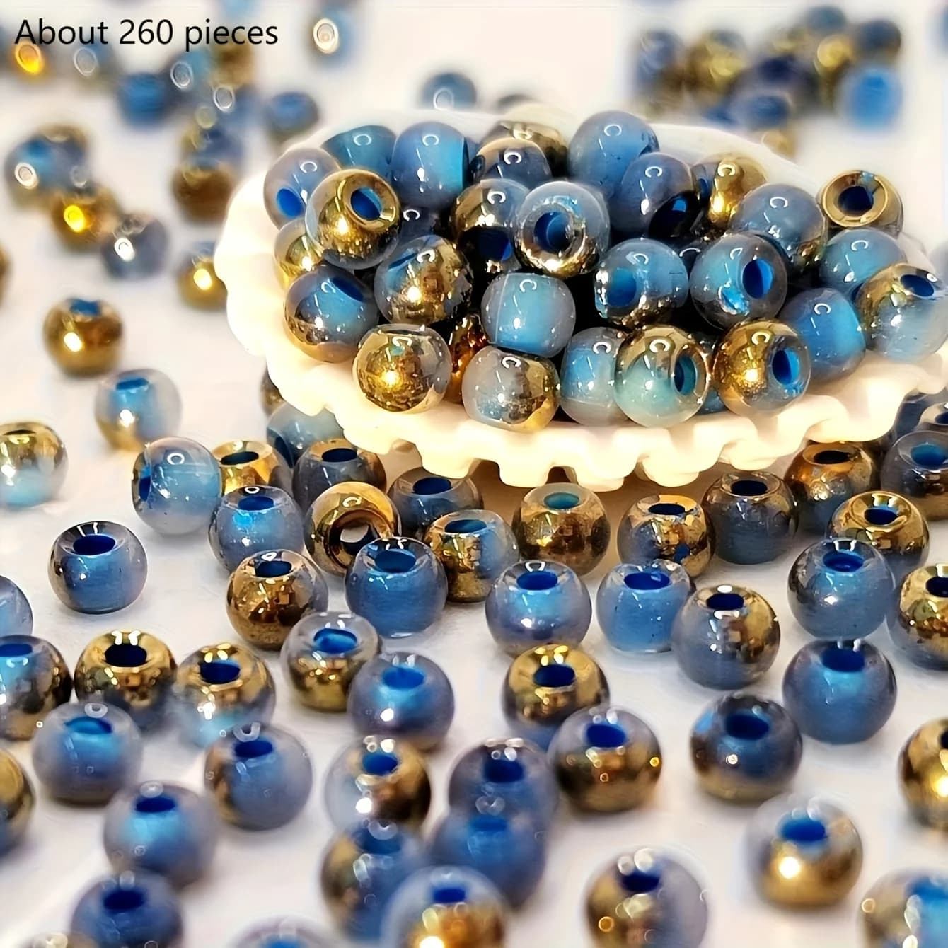 DIY handmade jewelry materials with round beads, colorful