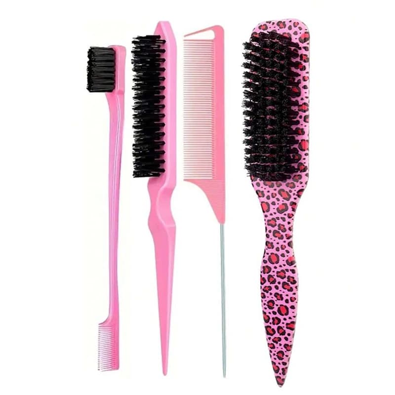 Bristle Slick Back Hair Brush for Sleek Ponytail Bun &