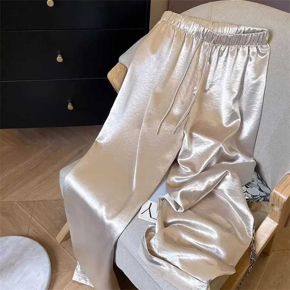 Korean Fashion High Waist Thin Wide Leg Women Summer