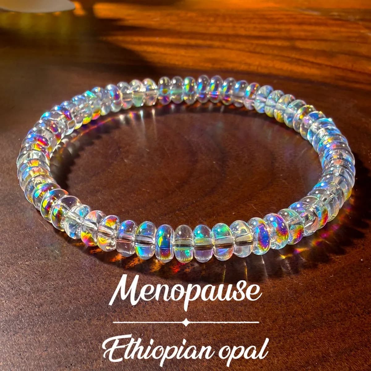 Menopause Natural Ethiopian Opal Bracelet, stretchable