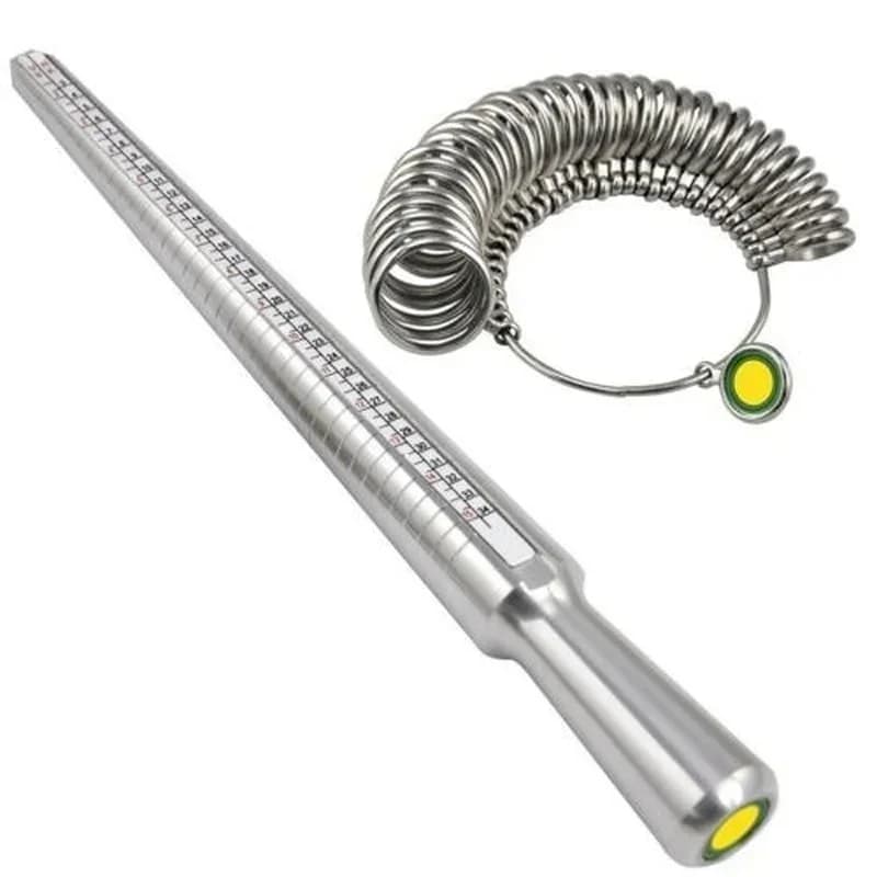 Metal Ring Sizer Measuring Tool Set Gauge Mandrel Stick